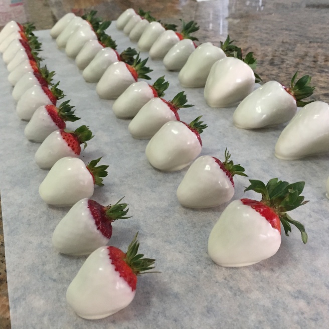 white choc strawberries